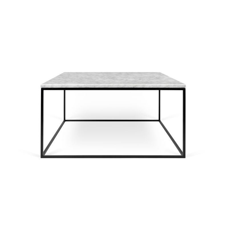 TEMAHOME - Gleam 30x30 Marble-Top Coffee Table in White Marble / Black Lacquered Steel - 9500626180