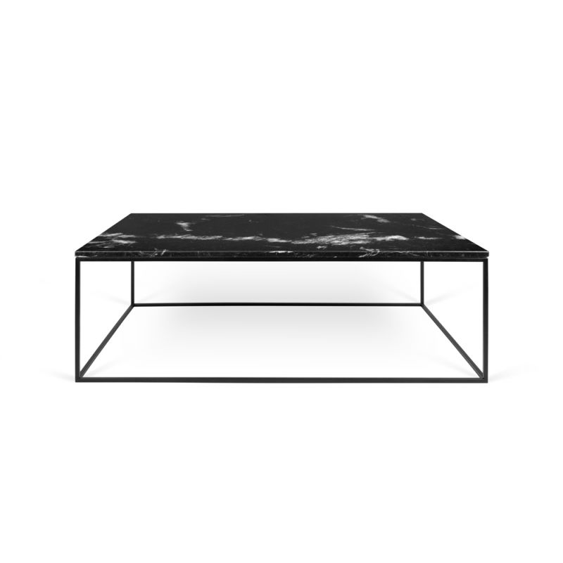 TEMAHOME - Gleam 47x30-Top Marble Coffee Table in Black Marble / Black Lacquered Steel - 9500625992