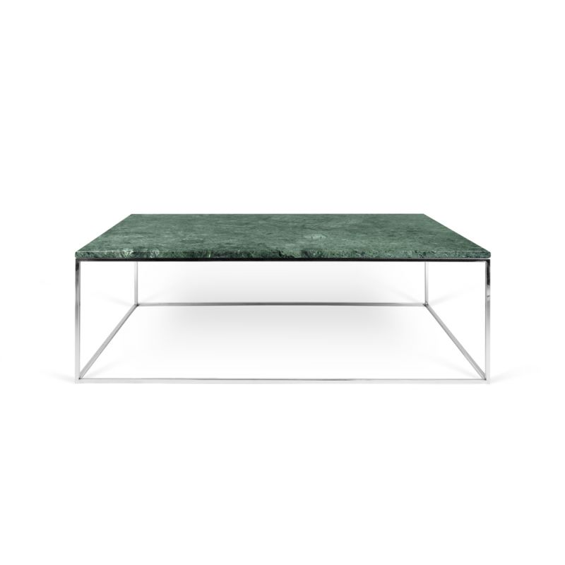 TEMAHOME - Gleam 47x30-Top Marble Coffee Table in Green Marble / Chrome - 9500626104