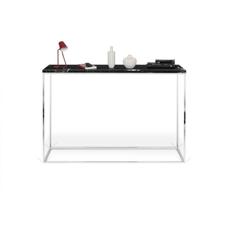 TEMAHOME - Gleam Marble-Top Console in Black Marble and Chrome - 9500629501