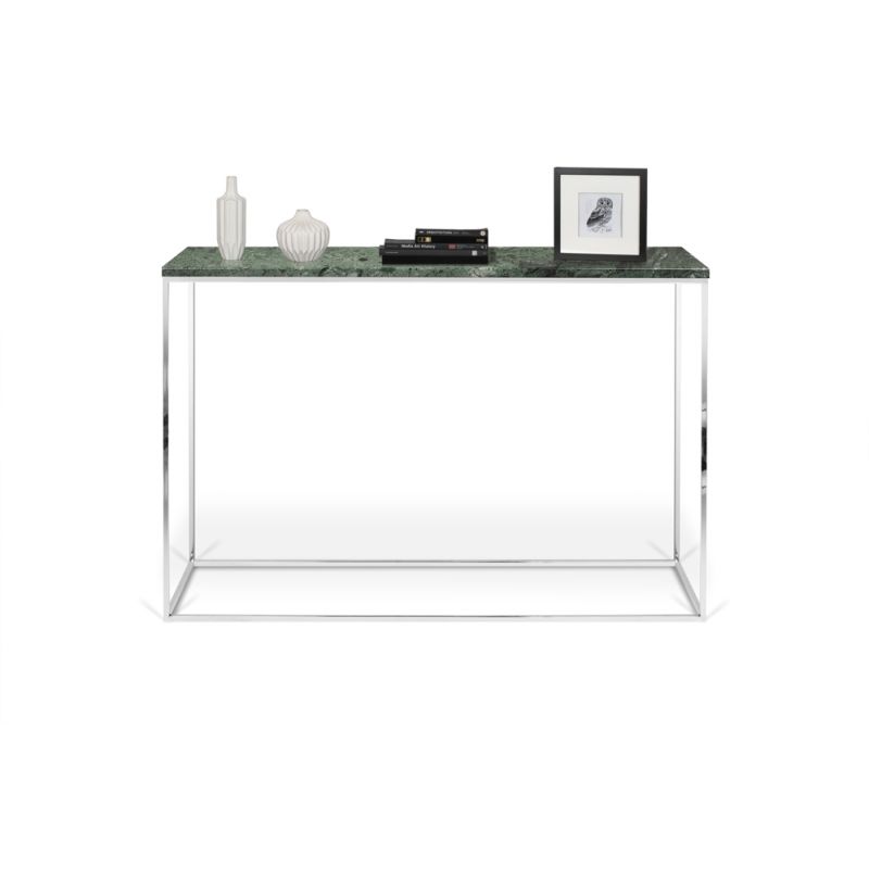 TEMAHOME - Gleam Marble-Top Console in Green Marble and Chrome - 9500629518