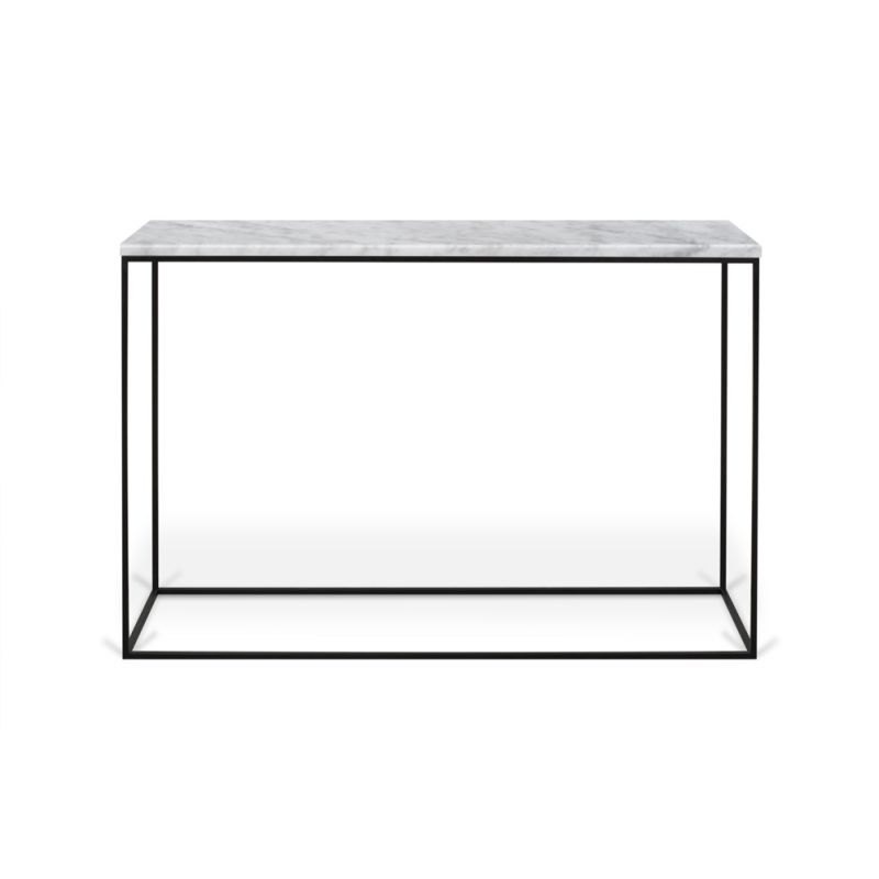 TEMAHOME - Gleam Marble-Top Console in White Marble / Black - 9500628924
