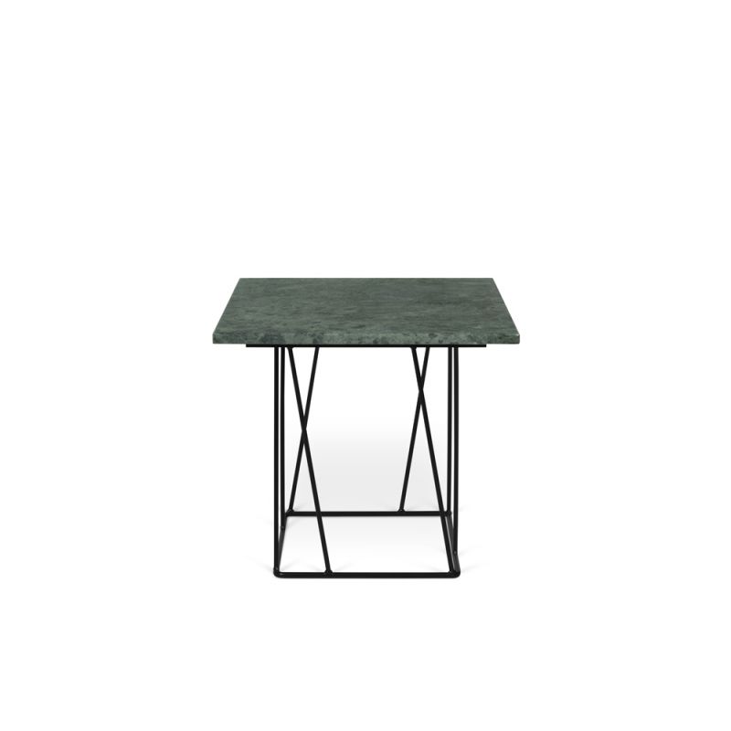 TEMAHOME - Helix 20x20 Marble-Top Side Table in Green Marble / Black Lacquered Steel - 9500627330