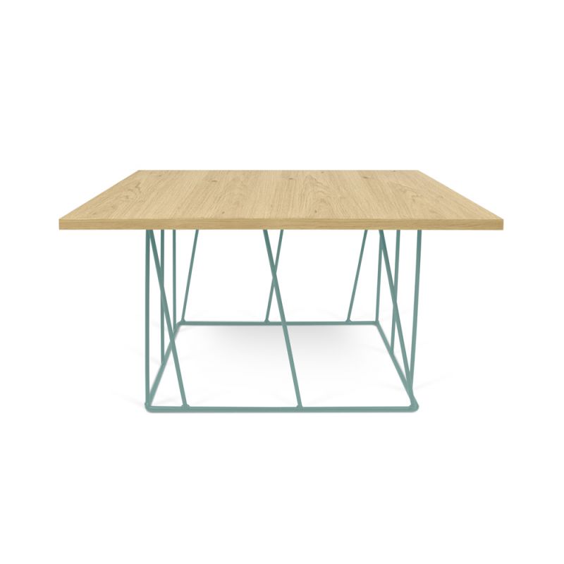 TEMAHOME - Helix 30x30 Coffee Table  in Oak / Sea Green Lacquered Steel - 9500626869