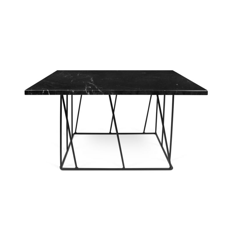 TEMAHOME - Helix 30x30 Marble-Top Coffee Table in Black Marble / Black Lacquered Steel - 9500627378