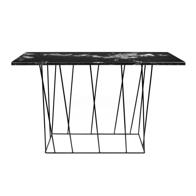 TEMAHOME - Helix Marble-Top Console in Black Marble / Black Lacquered Steel - 9500627477