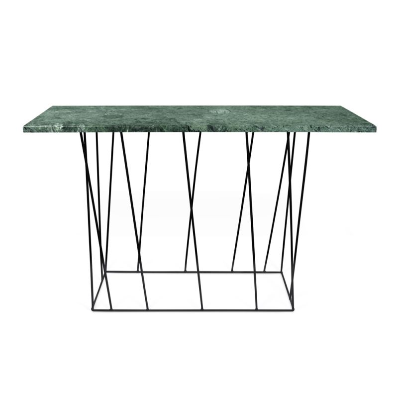 TEMAHOME - Helix Marble-Top Console in Green Marble / Black Lacquered Steel - 9500627484