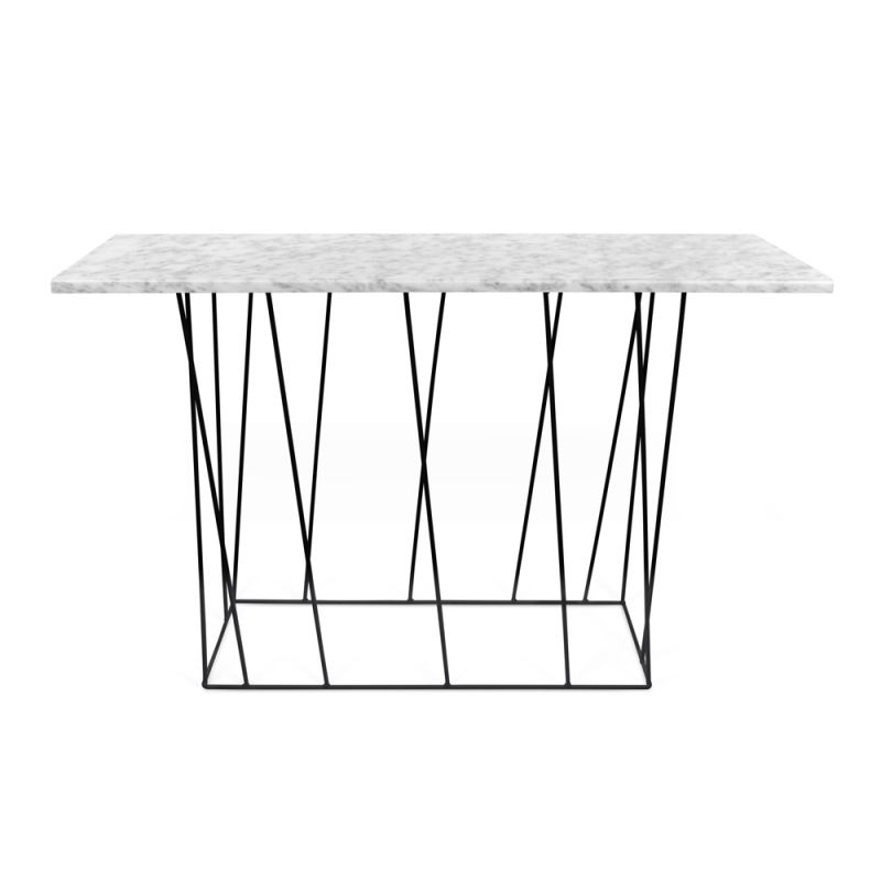 TEMAHOME - Helix Marble-Top Console in White Marble / Black Lacquered Steel - 9500627460