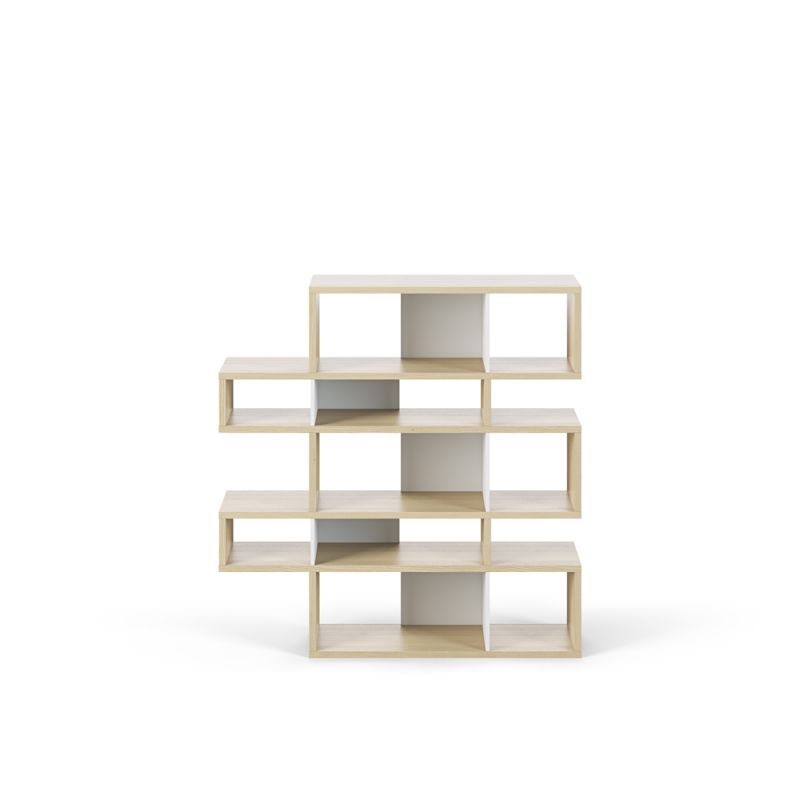 TEMAHOME - London Composition Bookcase in Oak Frame, Pure White Backs - 9500319686