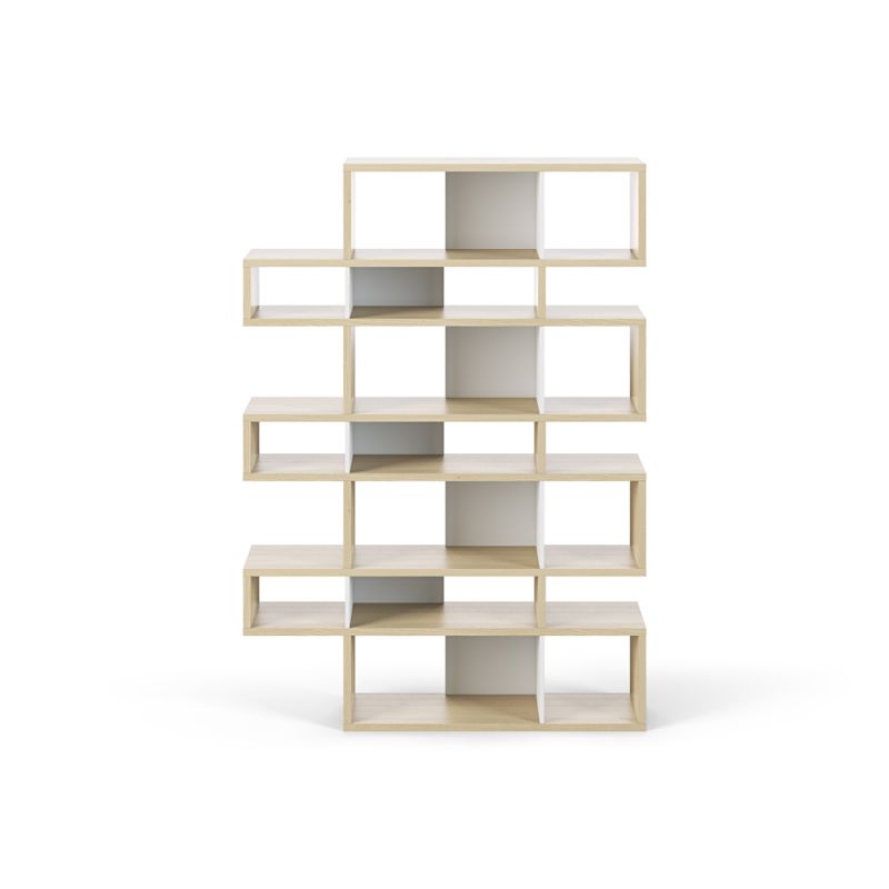 TEMAHOME - London Composition Bookcase in Oak Frame, Pure White Backs - 9500319723