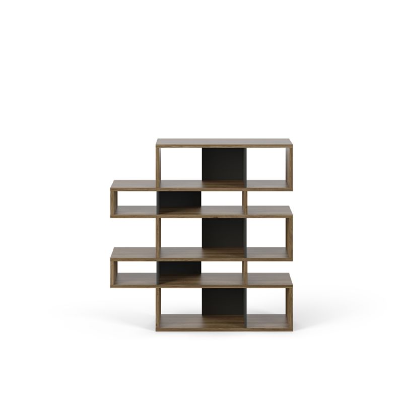 TEMAHOME - London Composition Bookcase in Walnut Frame, Pure Black Backs - 9500314957