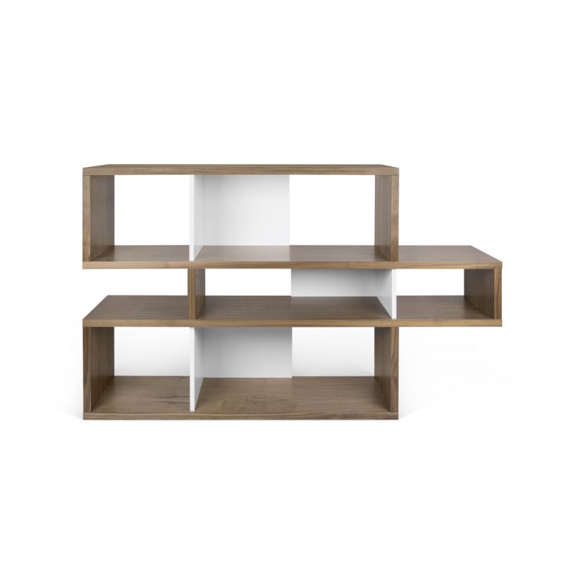 TEMAHOME - London Composition Bookcase in Walnut Frame, Pure White Backs - 9500314834