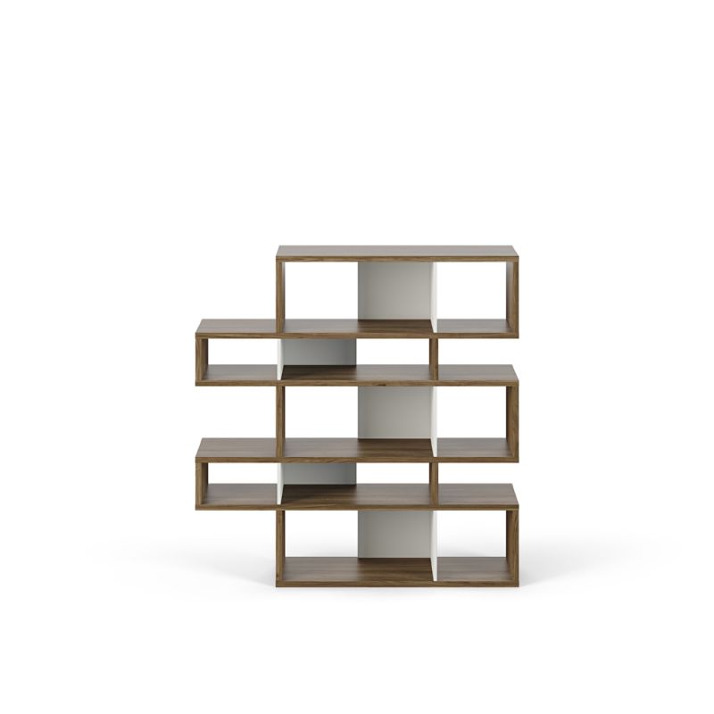 TEMAHOME - London Composition Bookcase in Walnut Frame, Pure White Backs - 9500314933