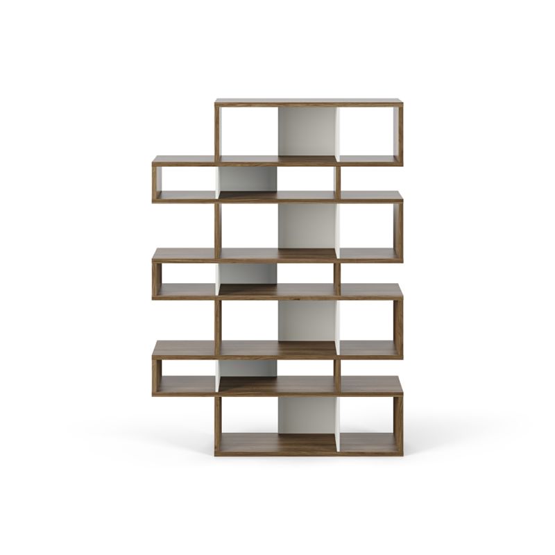 TEMAHOME - London Composition Bookcase in Walnut Frame, Pure White Backs - 9500314995