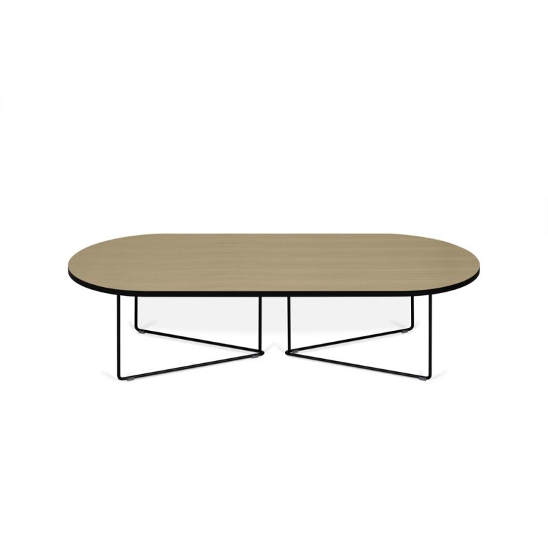 TEMAHOME - Oval Coffee Table in Light Oak and Black Steel - 9500629730