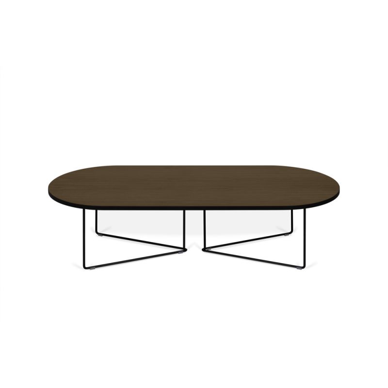 TEMAHOME - Oval Coffee Table in Walnut and Black Steel - 9500629709