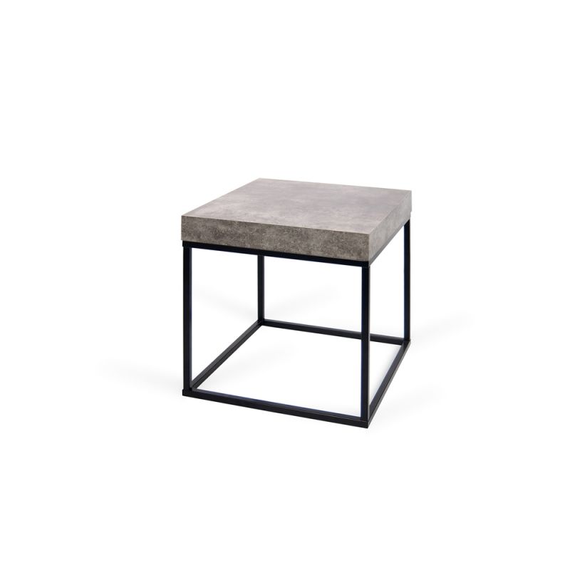 TEMAHOME - Petra End Table in Concrete Look Top / Black Legs - 9000629341