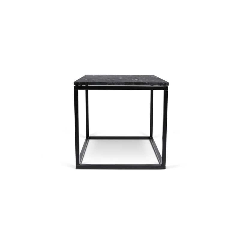 TEMAHOME - Prairie 20X20 Marble End Table in Black Marble Top / Black Lacquered Steel Legs - 9500623011