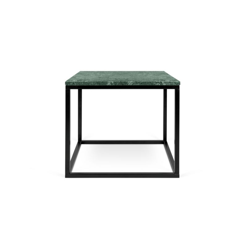 TEMAHOME - Prairie 20X20 Marble End Table in Green Marble Top/Black Lacquered Steel Legs - 9500626722