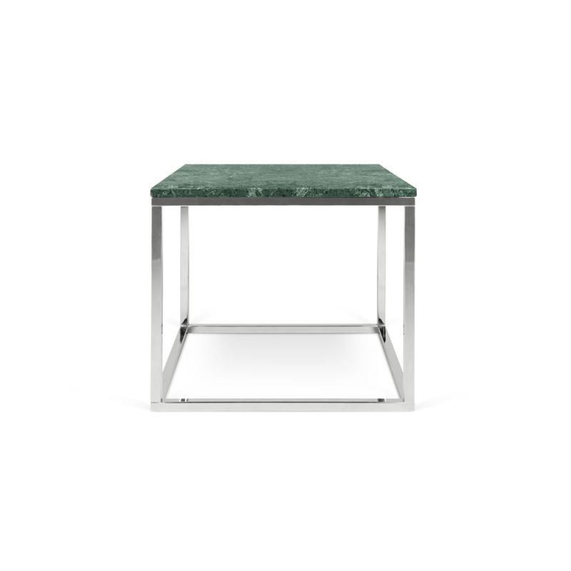 TEMAHOME - Prairie 20X20 Marble End Table in Green Marble Top/Chrome Legs - 9500626715