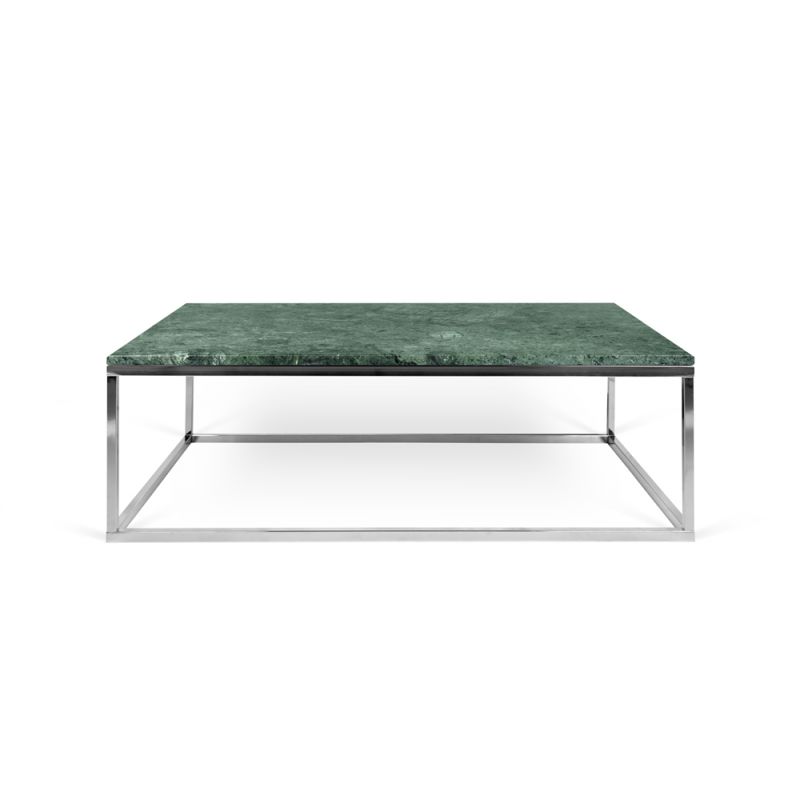 TEMAHOME - Prairie 47X30 Marble Coffee Table in Green Marble Top/Chrome Legs - 9500626685