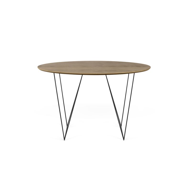 TEMAHOME - Row 47'' Round Table with Trestles in Walnut / Black Steel - 9500053597