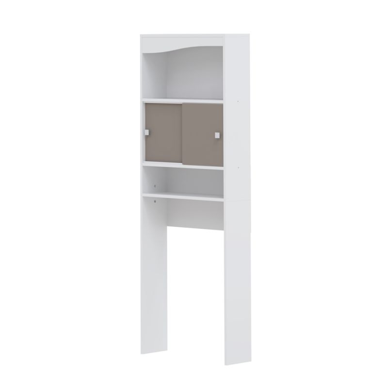 TEMAHOME - Wave Toilet Storage Cabinet in White / Taupe - E6090A2191A17