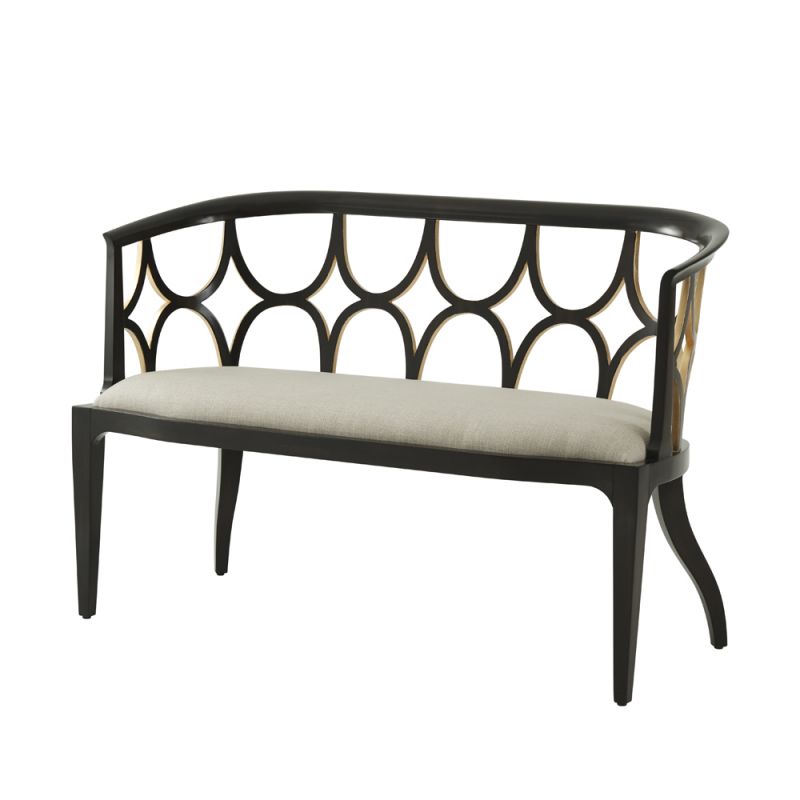 Theodore Alexander - Ebonised Connaught Settee in light Gray - 4502-021-1BFF