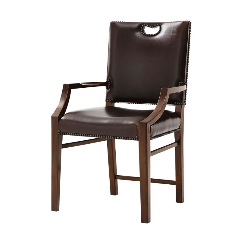 Theodore Alexander - Tireless Campaign Armchair in Old English Leather (Set of 2) - 4100-906DC