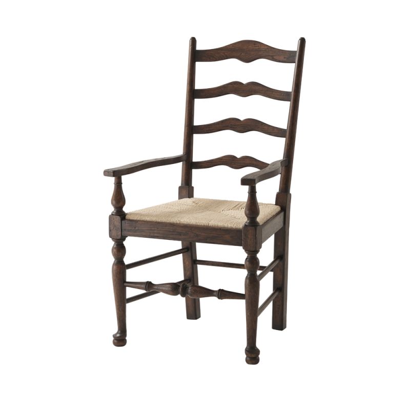 Theodore Alexander - Victory Oak Victory Oak Ladderback Armchair with Arched Bars (Set of 2) - AL41092
