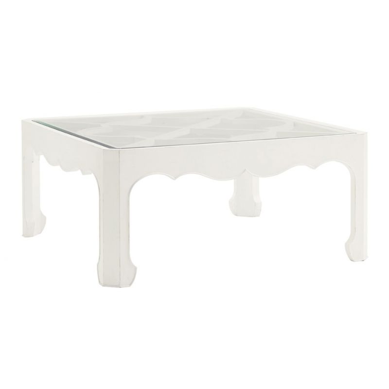 Tommy Bahama Home - Ivory Key Cassava Cocktail Table With Glass Insert - 01-0543-947