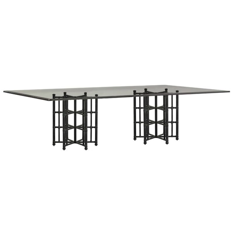 Tommy Bahama Home - Twin Palms Stellaris Rectangular Dining Table With 84W x 48D-Inch Glass Top - 01-0558-875-84c