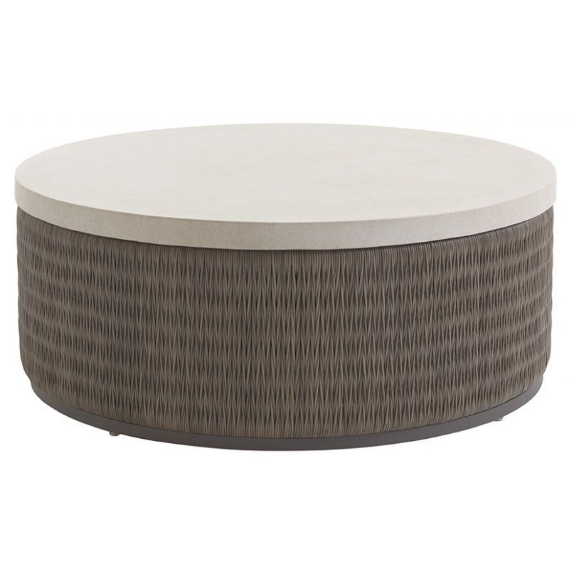 Tommy Bahama Outdoor - Cypress Point Ocean Terrace Round Cocktail Table with Weatherstone Top - 01-3900-943