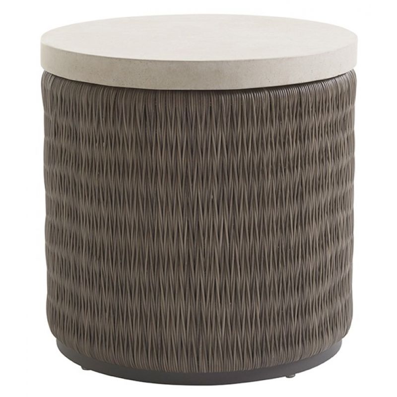 Tommy Bahama Outdoor - Cypress Point Ocean Terrace Round End Table with Weatherstone Top - 01-3900-953
