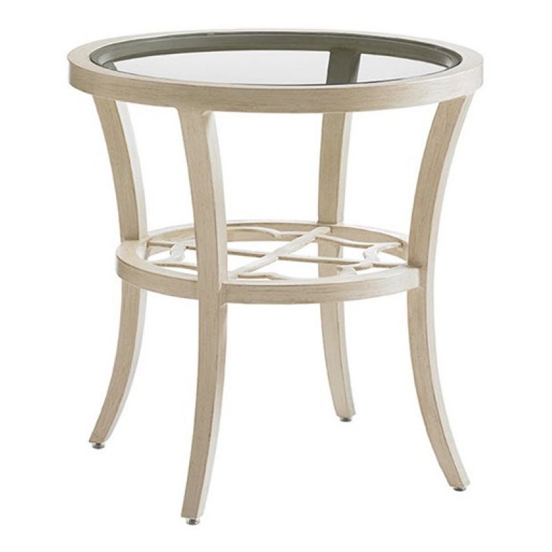 Tommy Bahama Outdoor - Misty Garden Round End Table With Inset Glass Top - 01-3239-950