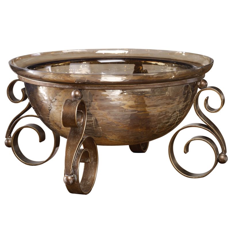 Uttermost - Alya Bronze Glass Bowl - 18955