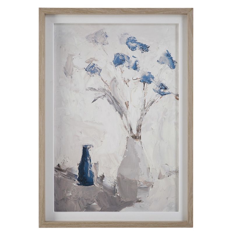 Uttermost - Blue Flowers In Vase Framed Print - 32287