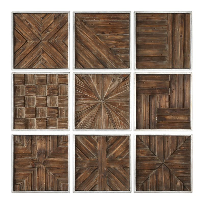 Uttermost - Bryndle Rustic Wooden Squares Set of 9 - 04115