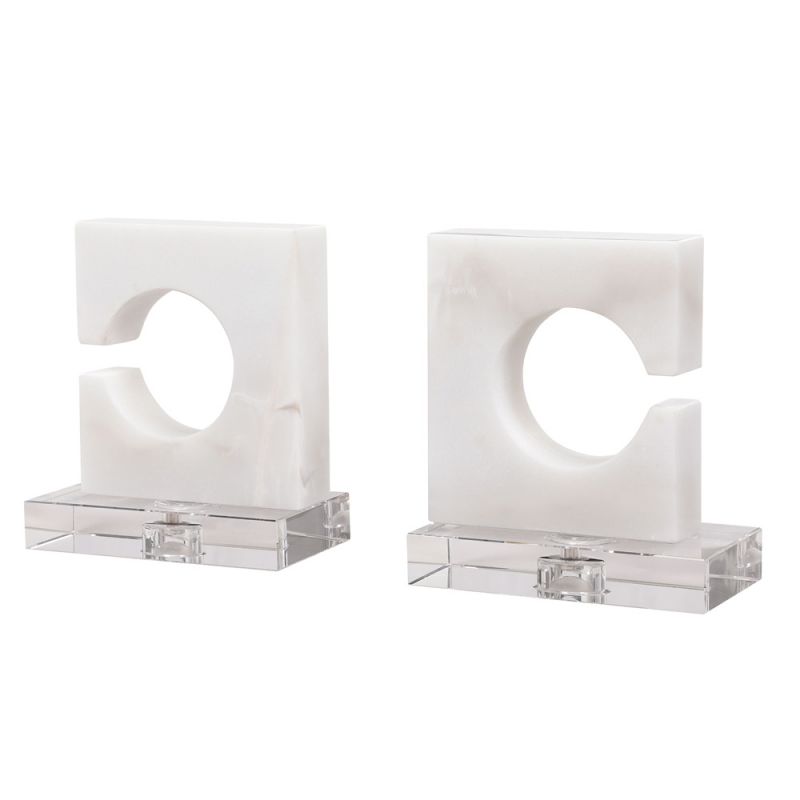 Uttermost - Clarin White & Gray Bookends (Set of 2) - 17864