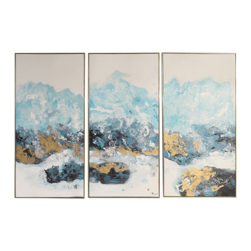 Uttermost - Crashing Waves Abstract Art (Set of 3) - 34370