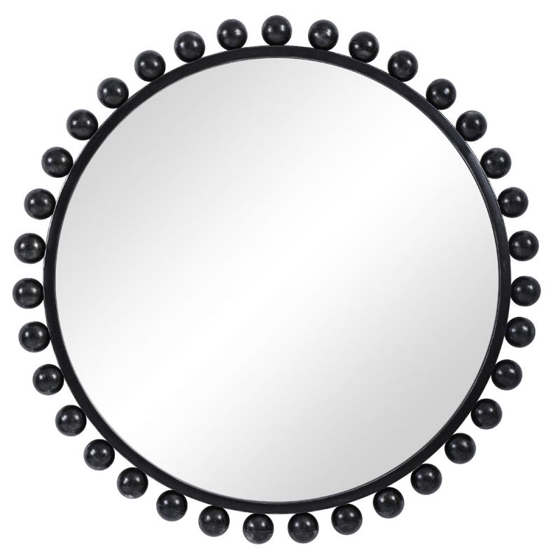 Uttermost - Cyra Black Round Mirror - 09694