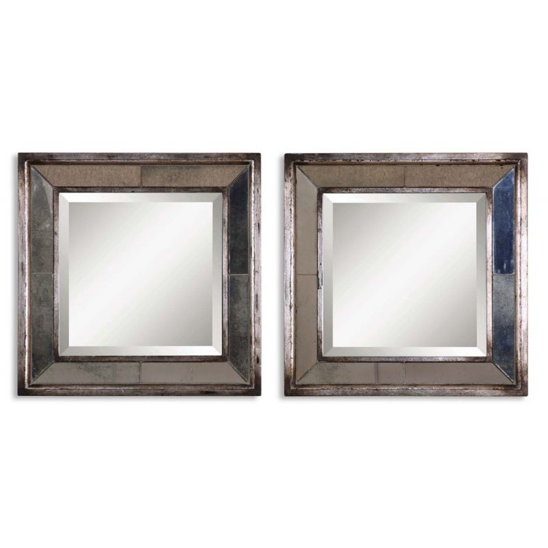 Uttermost - Davion Squares Silver Mirror Set/2 - 13555-B