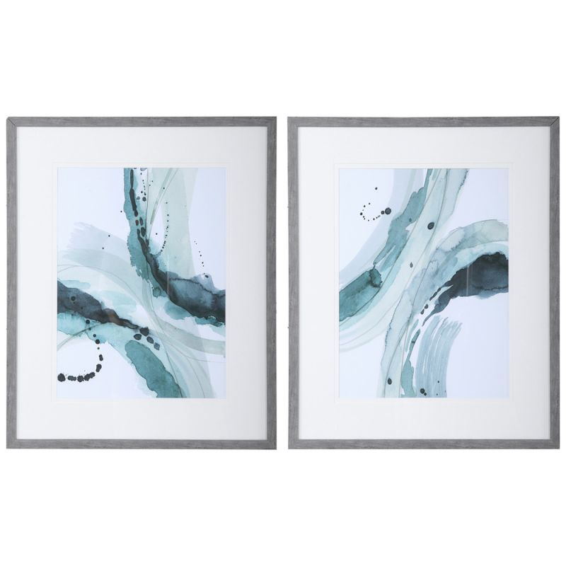 Uttermost - Depth Abstract Watercolor Prints (Set of 2) - 33710