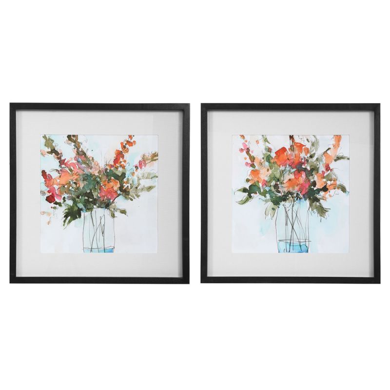 Uttermost - Fresh Flowers Watercolor Prints (Set of 2) - 41619