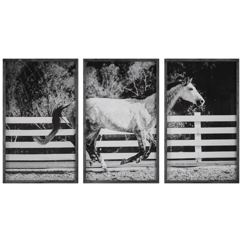Uttermost - Galloping Forward Equine Prints, Set/3 - 32279