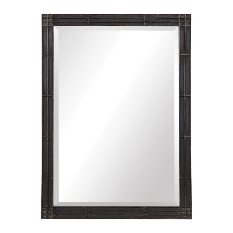 Uttermost - Gower Aged Black Vanity Mirror - 09485