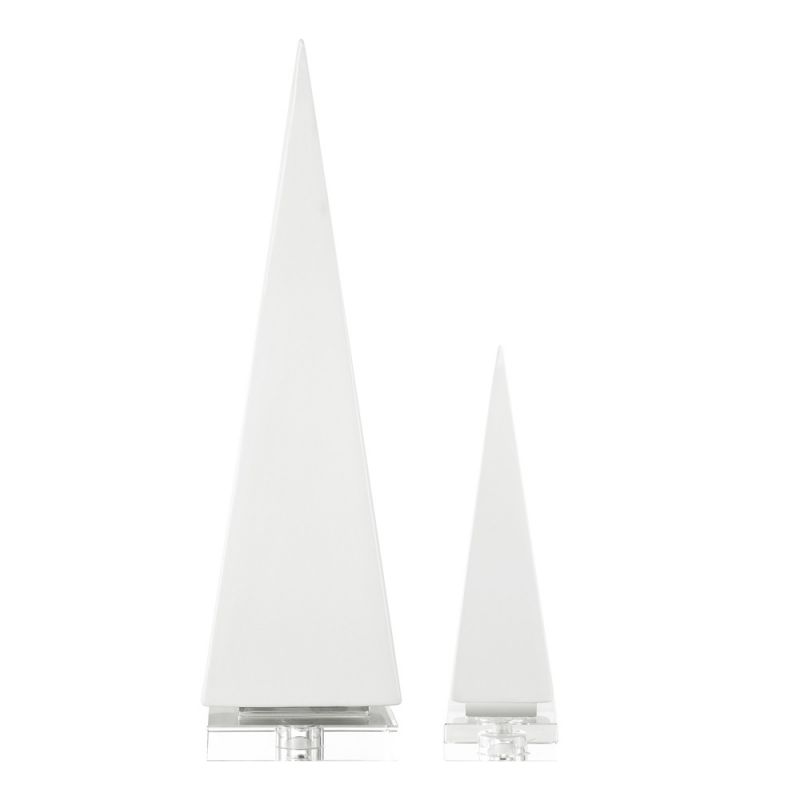 Uttermost - Great Pyramids Sculpture In White (Set of 2) - 18006