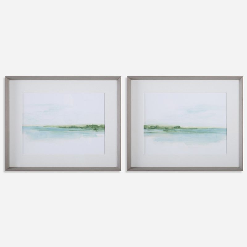 Uttermost - Green Ribbon Coast Framed Prints Set/2 - 32269