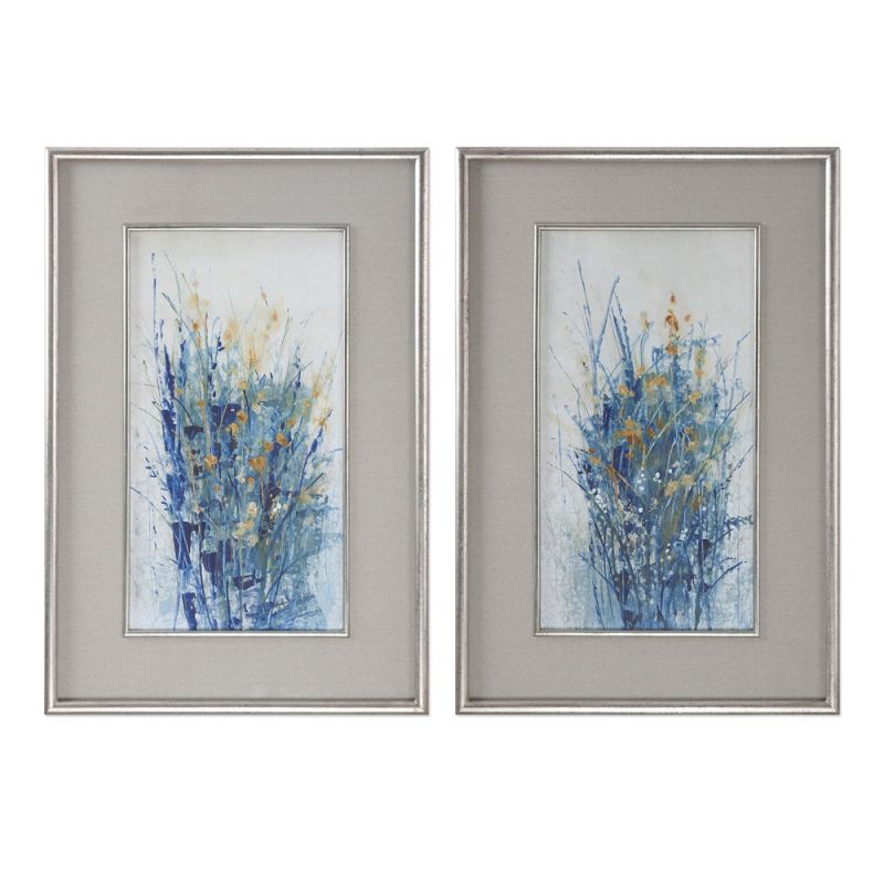 Uttermost - Indigo Florals Framed Art (Set of 2) - 41558