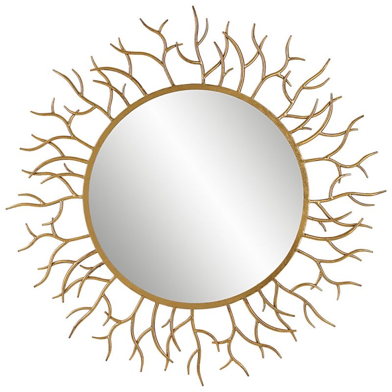 Uttermost - Into The Woods Gold Round Mirror - 09814